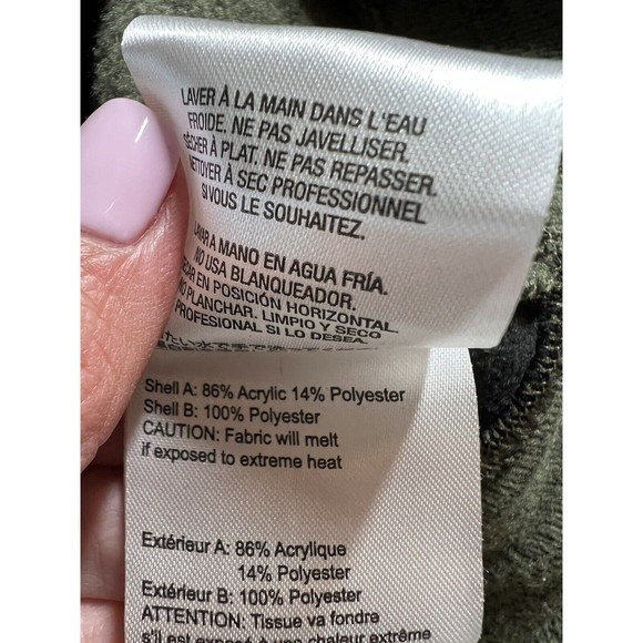 Obermeyer Women’s  Fleece Hoodie Green Black Full Zip Medium Athleisure Skiing - Picture 6 of 6